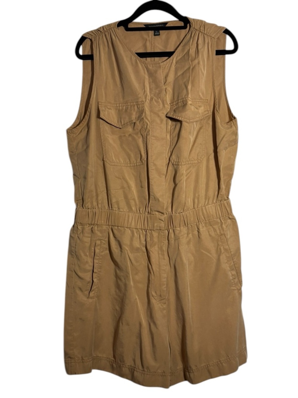 Banana Republic Tan Sleeveless Utility Romper